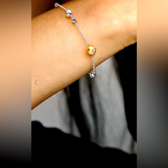 Pandora Two tone Shining Solar System Ring Chain Bracelet 19cm - Picture 6 of 6